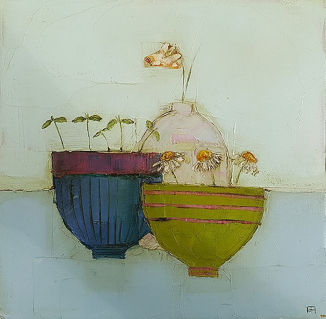 Eithne  Roberts - Seedlings and daisy bowl